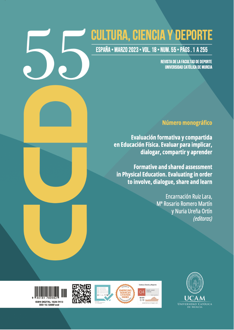 					Ver Vol. 18 Núm. 55 (2023): Monográfico de Evaluación formativa y compartida en Educación Física. Evaluar para implicar, dialogar, compartir y aprender
				